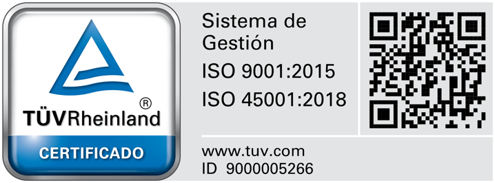 Certificado Sistema de Gestión ISO 9001:2015 - ISO 45001:2018