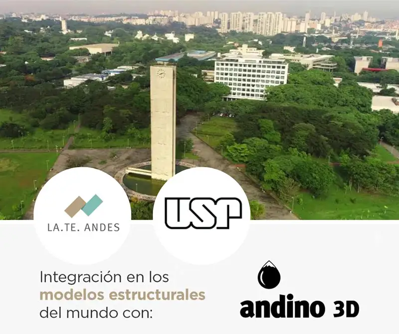 Integración en los modelos estructurales del mundo con Andino3D. Universidade de São Paulo - LA.TE. ANDES